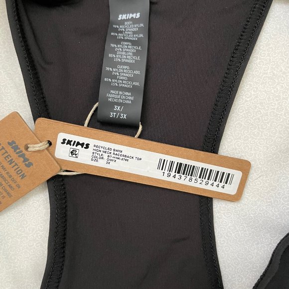 SKIMS - Signature Swim - High Neck Racer Top | Size: 3X | Color: Onyx | NWT/NEW - Picture 10 of 11